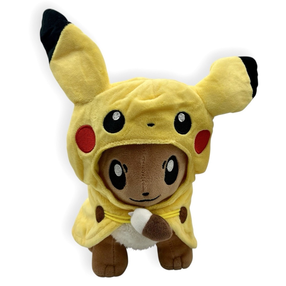 Pokémon Center Eevee Plush Toy Pikachu Hoodie Cosplay Poncho Japan